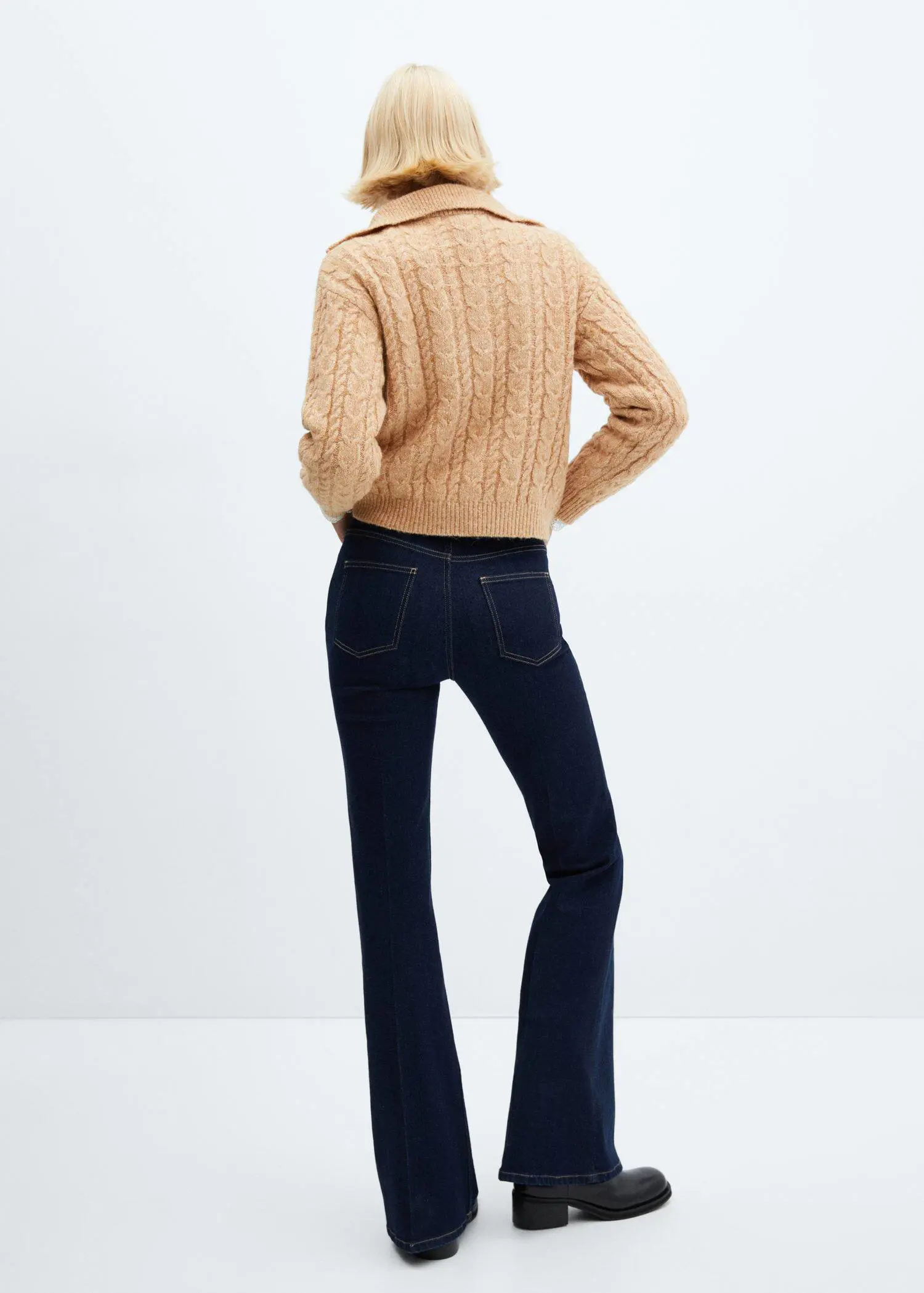 Mango Cable-knit zip-neck sweater. 3