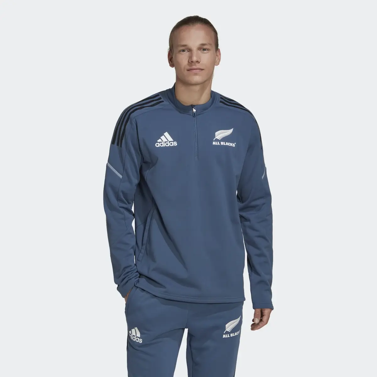 Adidas Camisola de Rugby em Fleece com Fecho 1/4 dos All Blacks. 2