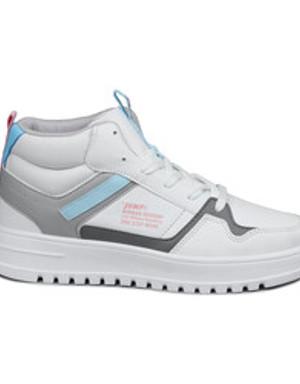 27428 Beyaz - Gri - Bebe Mavi Bilekli Kadın Spor Ayakkabı