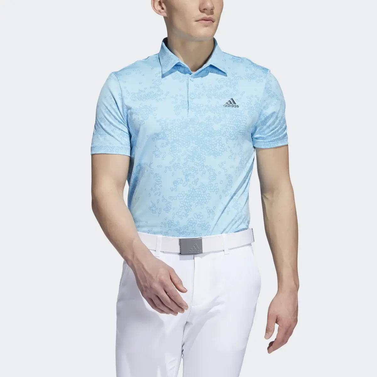 Adidas Jacquard Golf Polo Shirt. 1