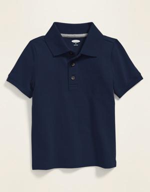 Unisex Pique Uniform Polo Shirt for Toddler blue