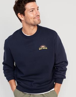 Oversized Logo-Graphic Crew-Neck Sweatshirt for Men blue