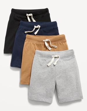 4-Pack Functional-Drawstring Knit Shorts for Toddler Boys black