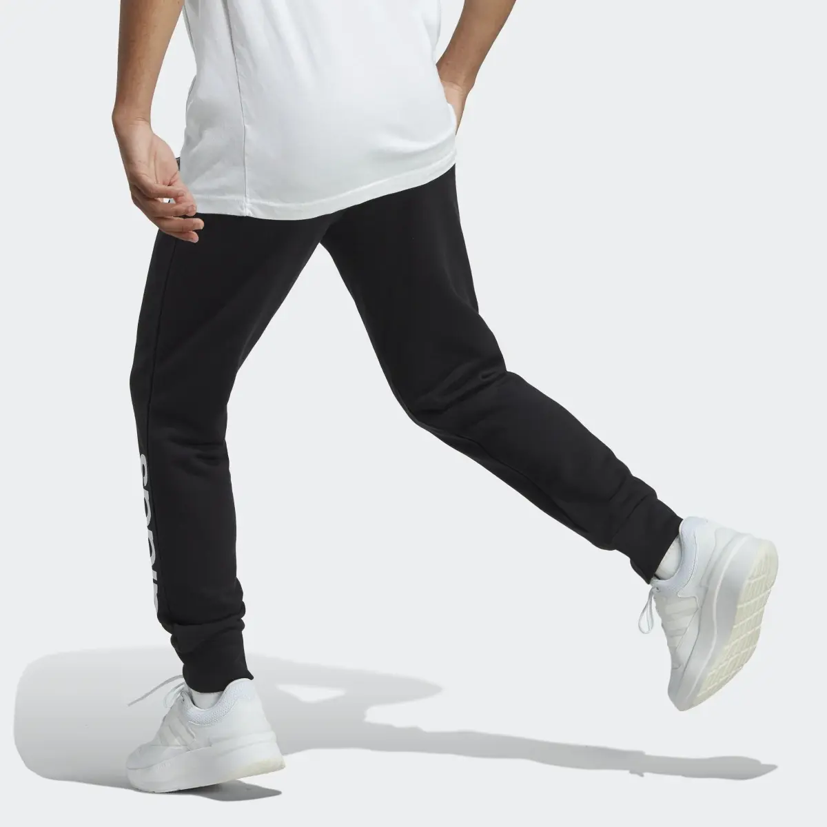 Adidas Essentials French Terry Tapered Cuff Logo Joggers. 2