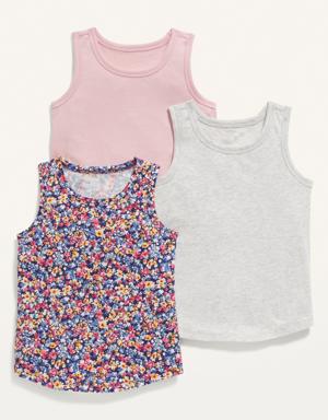 3-Pack Tank Top for Toddler Girls blue