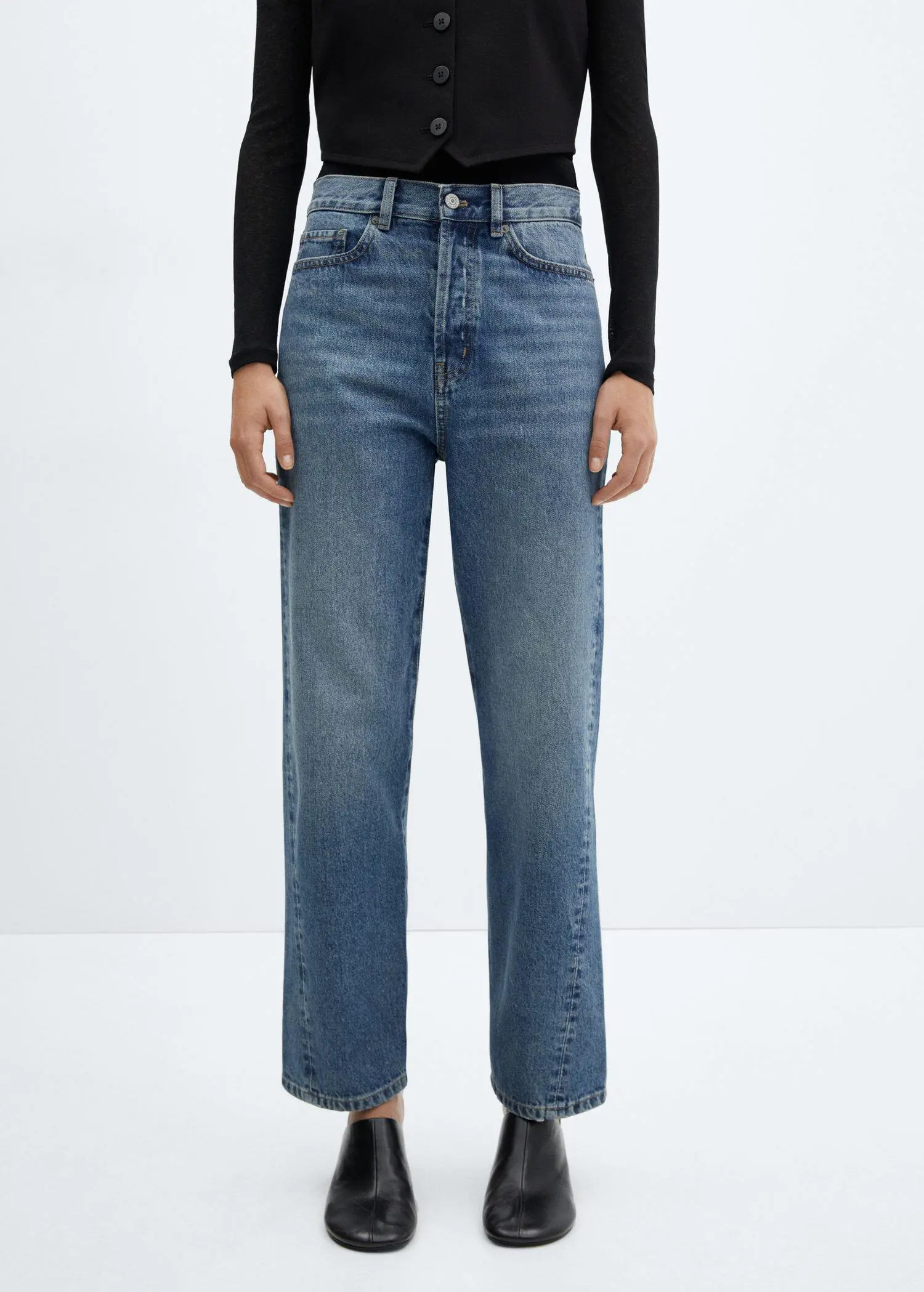 Mango Straight jeans with forward seams. 2