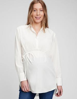 Maternity Popover Shirt white