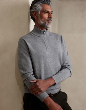 Franco Merino Half-Zip Sweater gray
