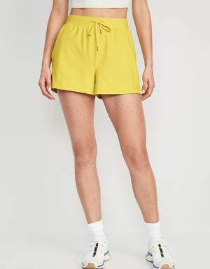 High-Waisted PowerSoft Shorts for Women -- 3-inch inseam yellow