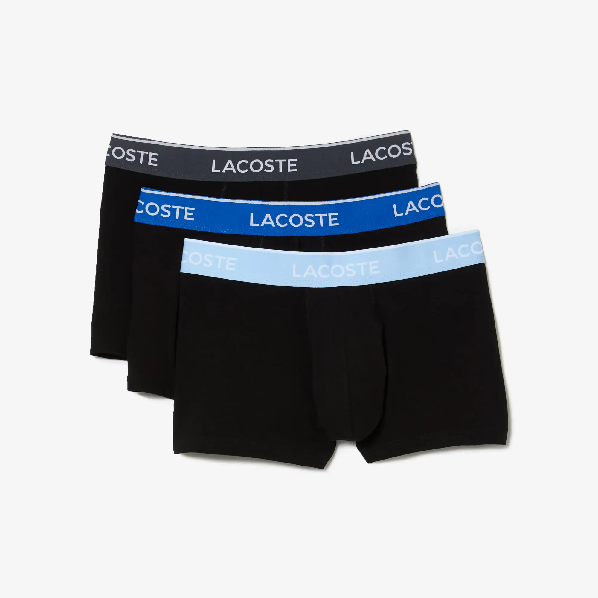 Lacoste Lot de 3 boxers courts casual marine avec ceinture contrastée. 2