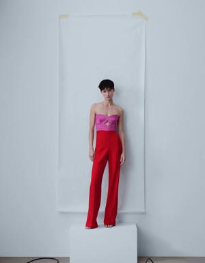 Two-tone jumpsuit with opening detail