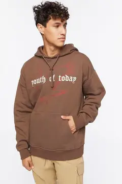 Forever 21 Forever 21 Youth of Today Graphic Hoodie Brown/Multi. 2