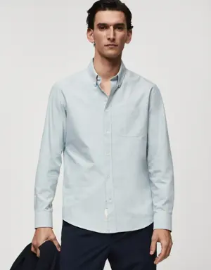 Mango Camisa regular fit Oxford algodón