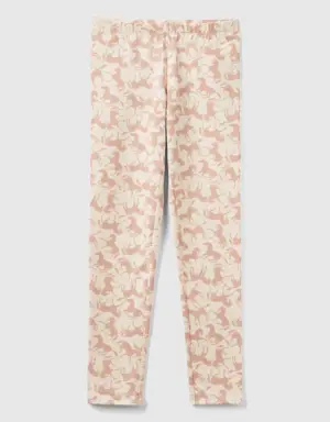 pale pink leggings with horse print