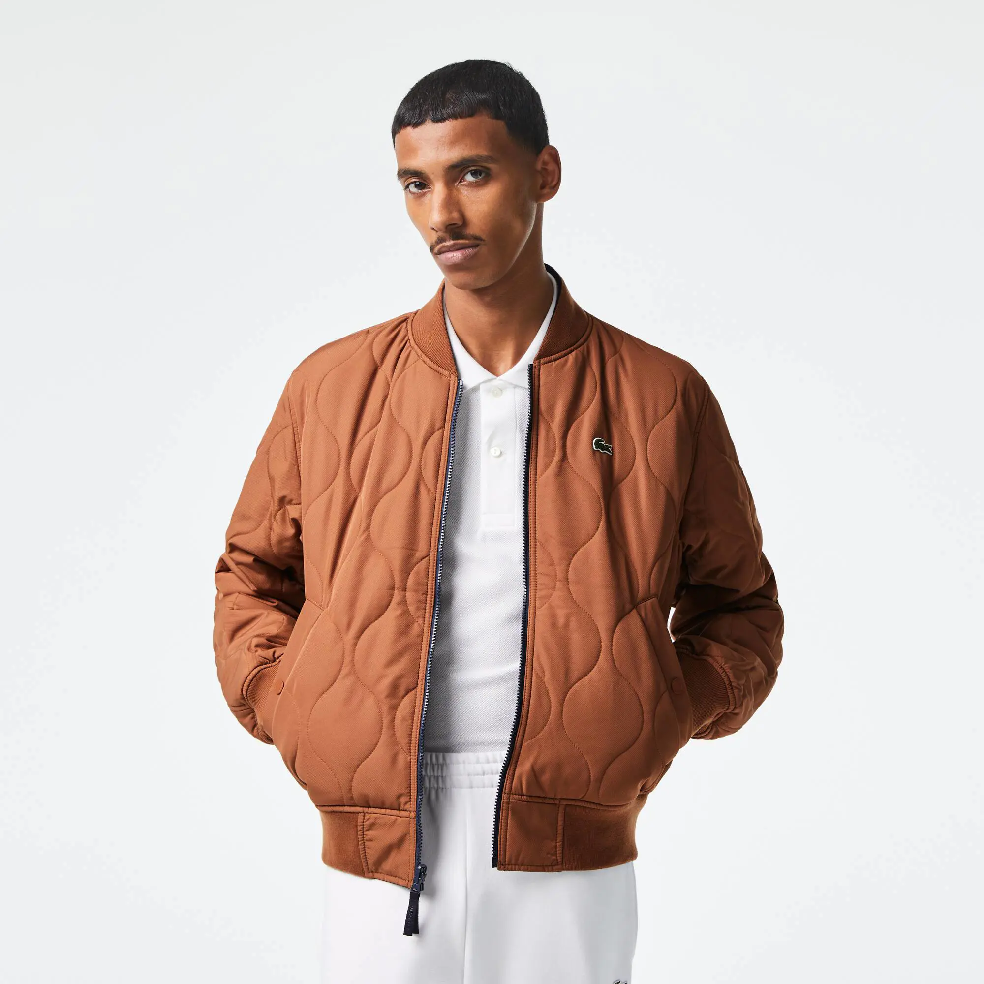 Lacoste Men's Lacoste Reversible Quilted Taffeta Bomber Jacket. 1