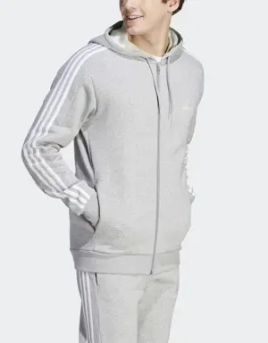 Adidas Bluza z kapturem Essentials Fleece 3-Stripes Full-Zip