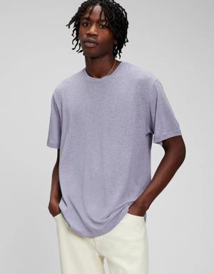 Linen Blend T-Shirt purple