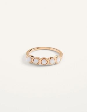 Gold-Toned Shell-Studded Ring for Women gold