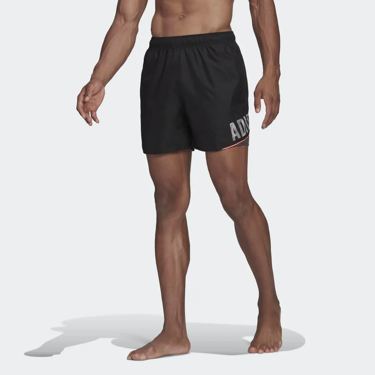 Adidas Wording Swim Shorts. 1