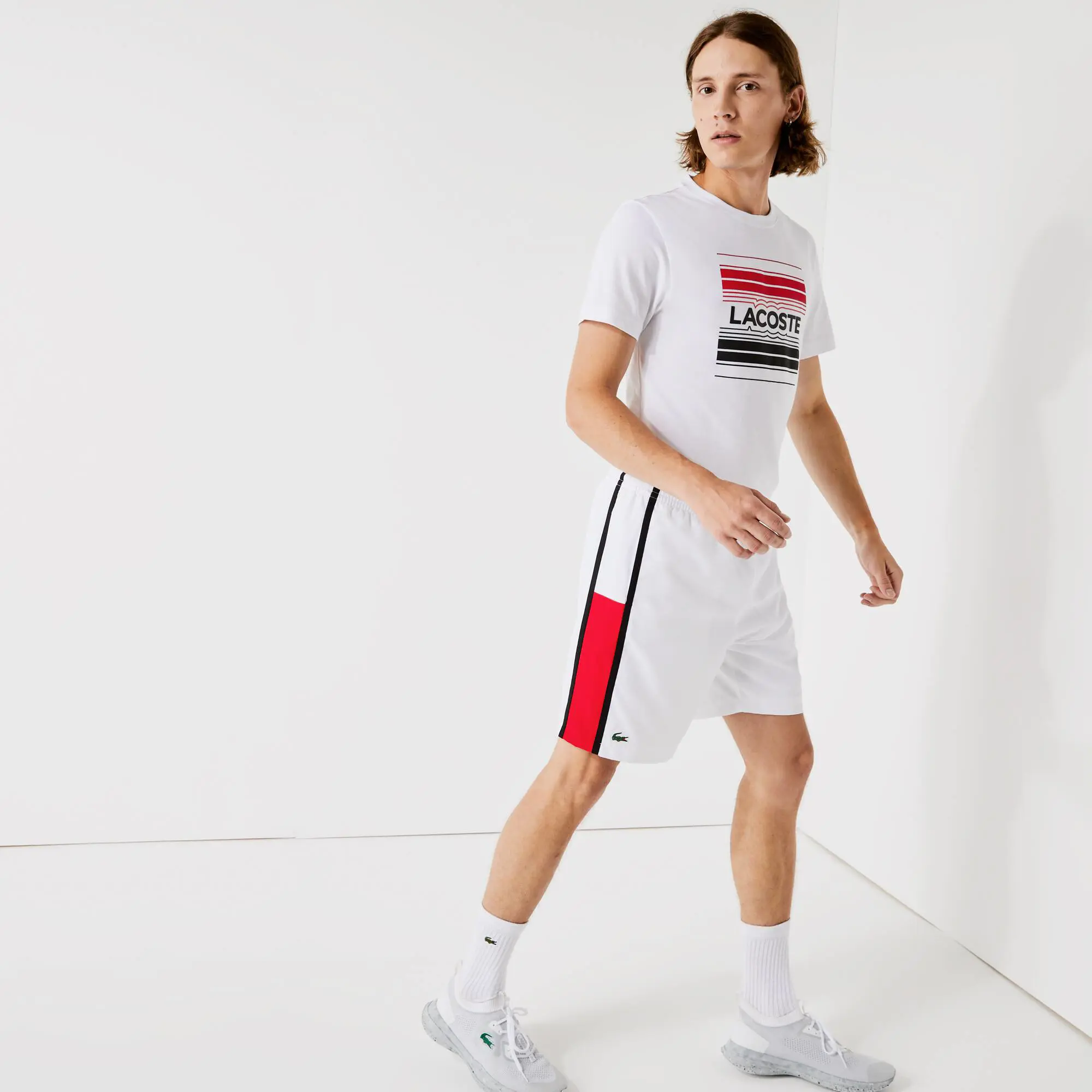 Lacoste Men's SPORT Colorblock Panels Lightweight Shorts. 1 Lacoste Men's SPORT Colorblock Panels Lightweight Shorts. 1