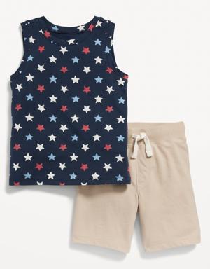 Old Navy Tank Top & Pull-On Shorts Set for Toddler Boys blue