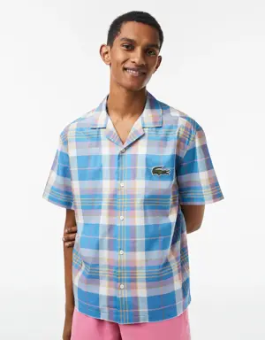 Lacoste Camisa de hombre Lacoste de manga corta en algodón ecológico de cuadros