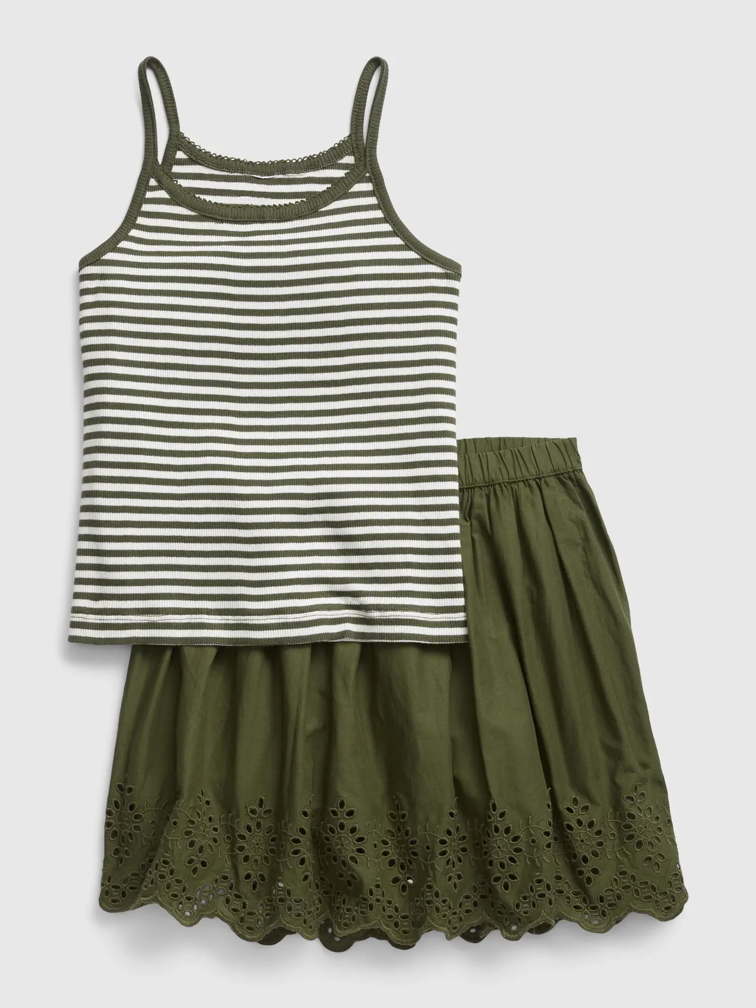 Gap Kids Cami and Skirt Outfit Set green. 1