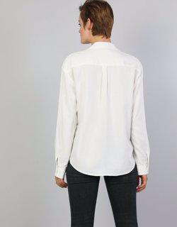 Regular Fit Shirt Neck Kadın Beyaz Uzun Kol Gömlek
