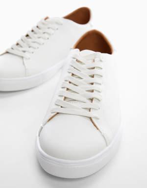 Monocoloured leather sneakers