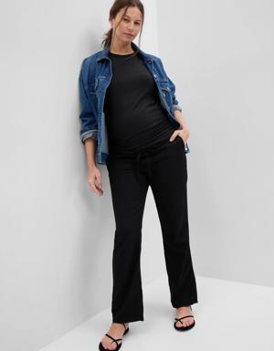 Maternity Full Panel Straight Khakis black