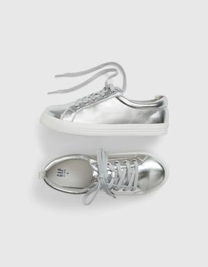 Kids Metallic Sneakers gray