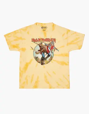 Forever 21 Iron Maiden Tie Dye Graphic Tee Yellow/Multi