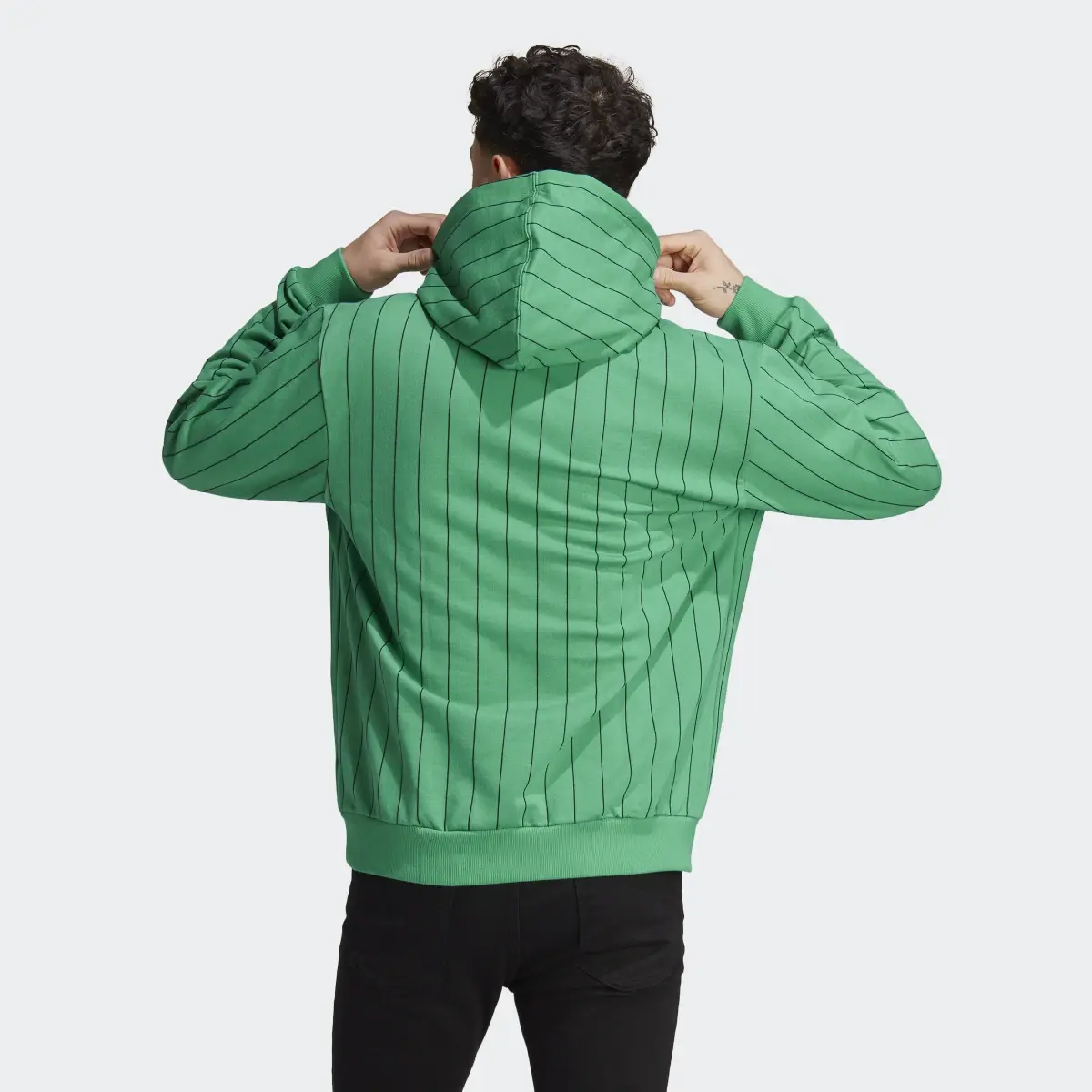 Adidas Pinstripe Fleece Hoodie. 3