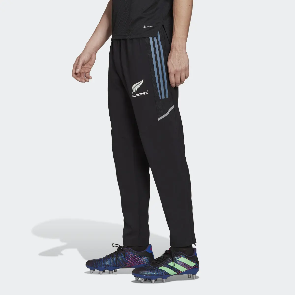 Adidas All Blacks Rugby Presentation Tracksuit Bottoms. 2