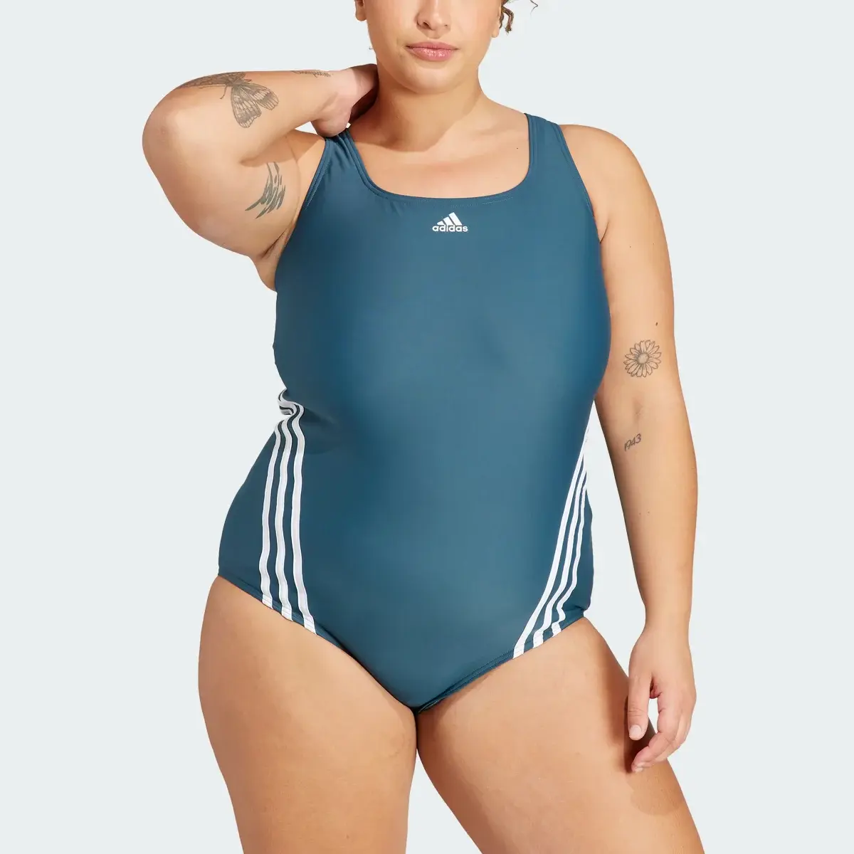 Adidas 3-Stripes Swim Suit (Plus Size). 1