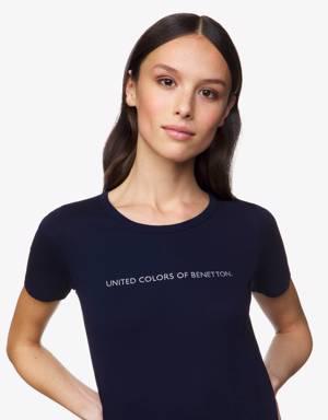 T-shirt 100% coton avec logo imprimé pailleté