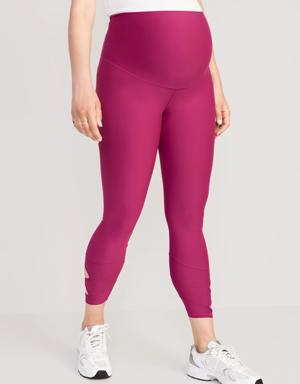 Maternity Full-Panel PowerSoft Cutout 7/8-Length Leggings red