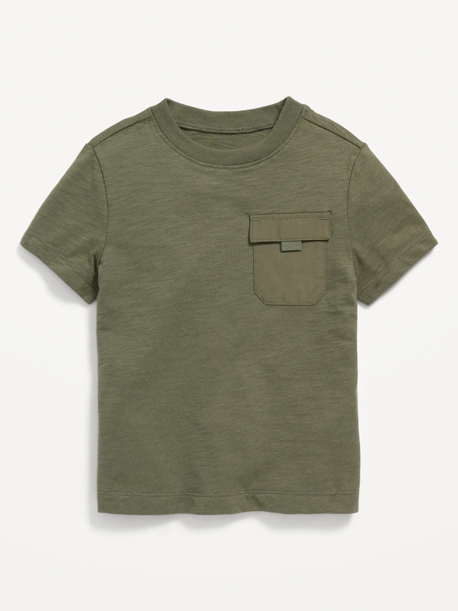 Old Navy Slub-Knit Cargo-Pocket T-Shirt for Toddler Boys green. 1