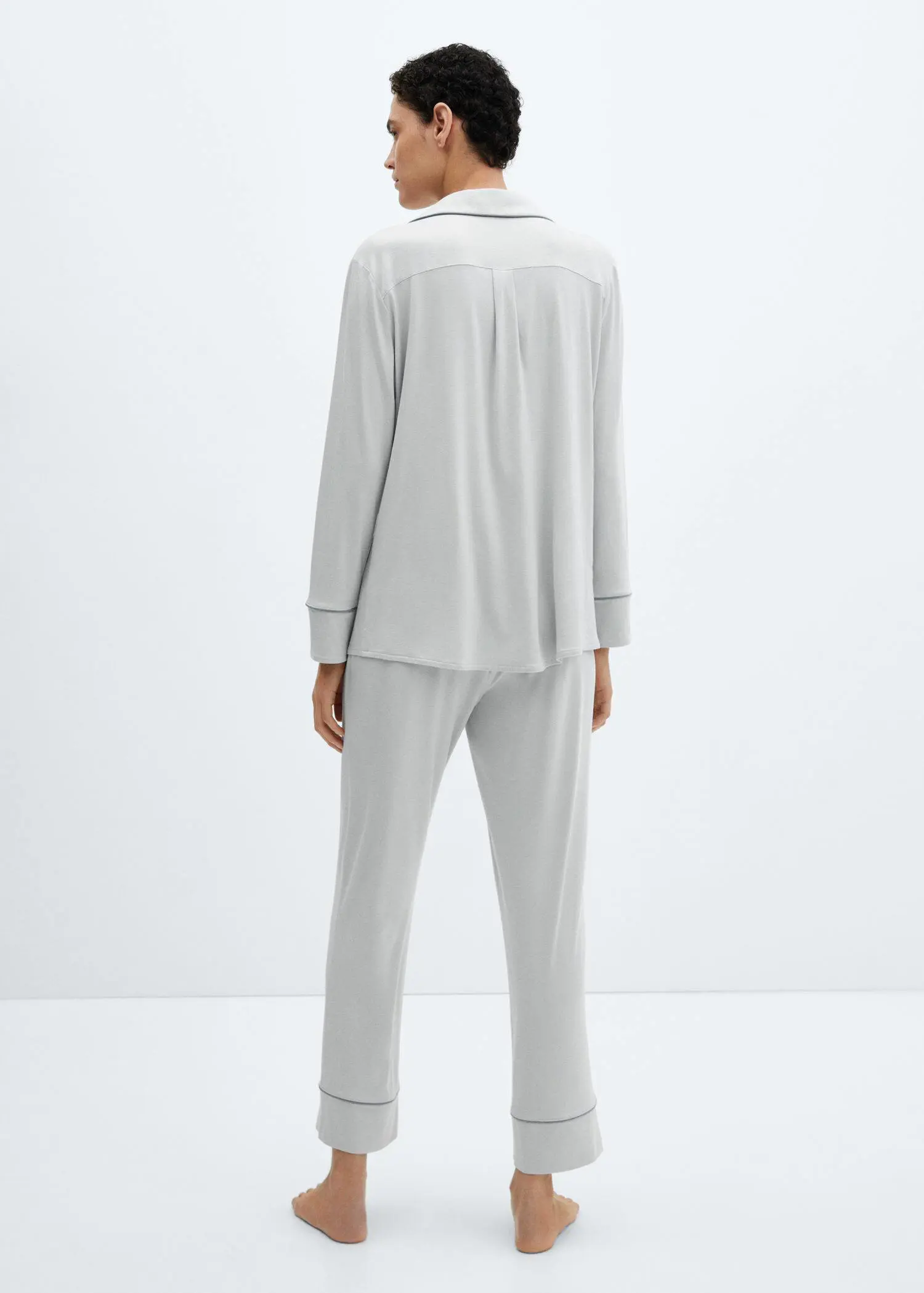 Mango Pyjama shirt with trim. 2