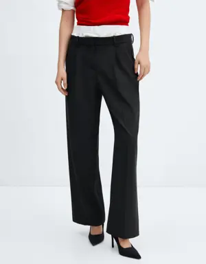 Double-waist straight trousers