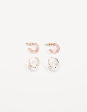 Hoop Earrings Variety 2-Pack for Women gold