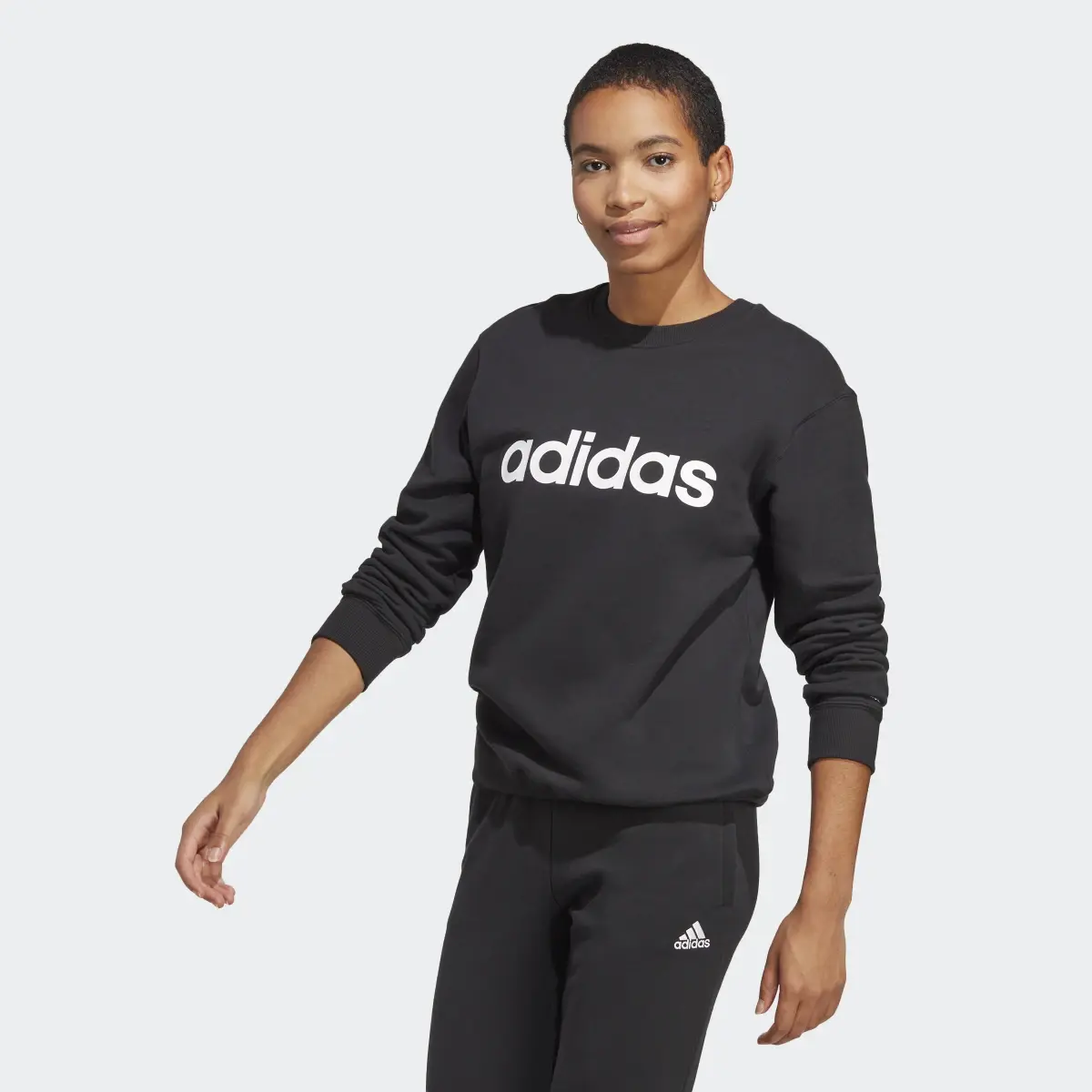 Adidas Essentials Linear French Terry Sweatshirt. 2