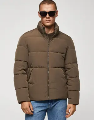 Water-repellent quilted anorak