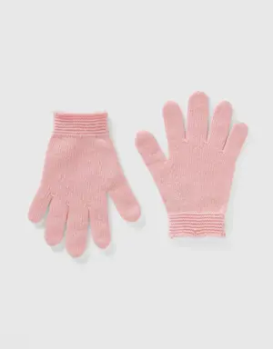 gloves in stretch wool blend