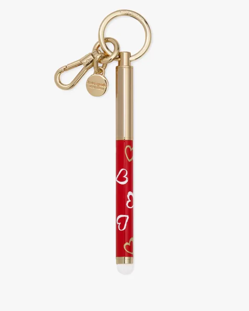 Kate Spade Brushstroke Hearts Key Fob Pen. 1