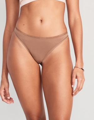 Low-Rise Logo Graphic Thong Underwear brown