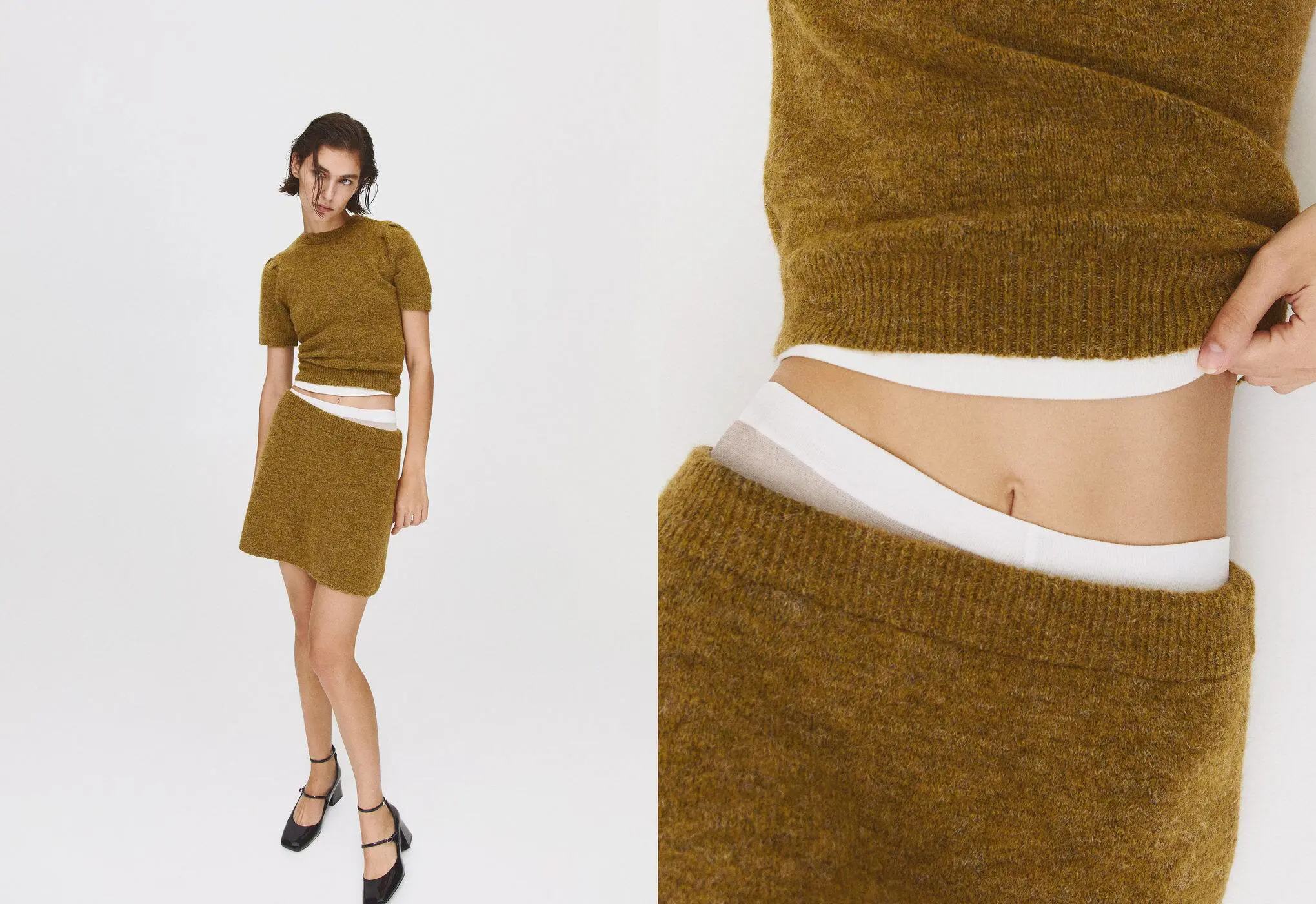 Mango Knitted miniskirt. 1