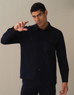 Çıtçıt Düğmeli Oversize Cepli Gömlek Ceket