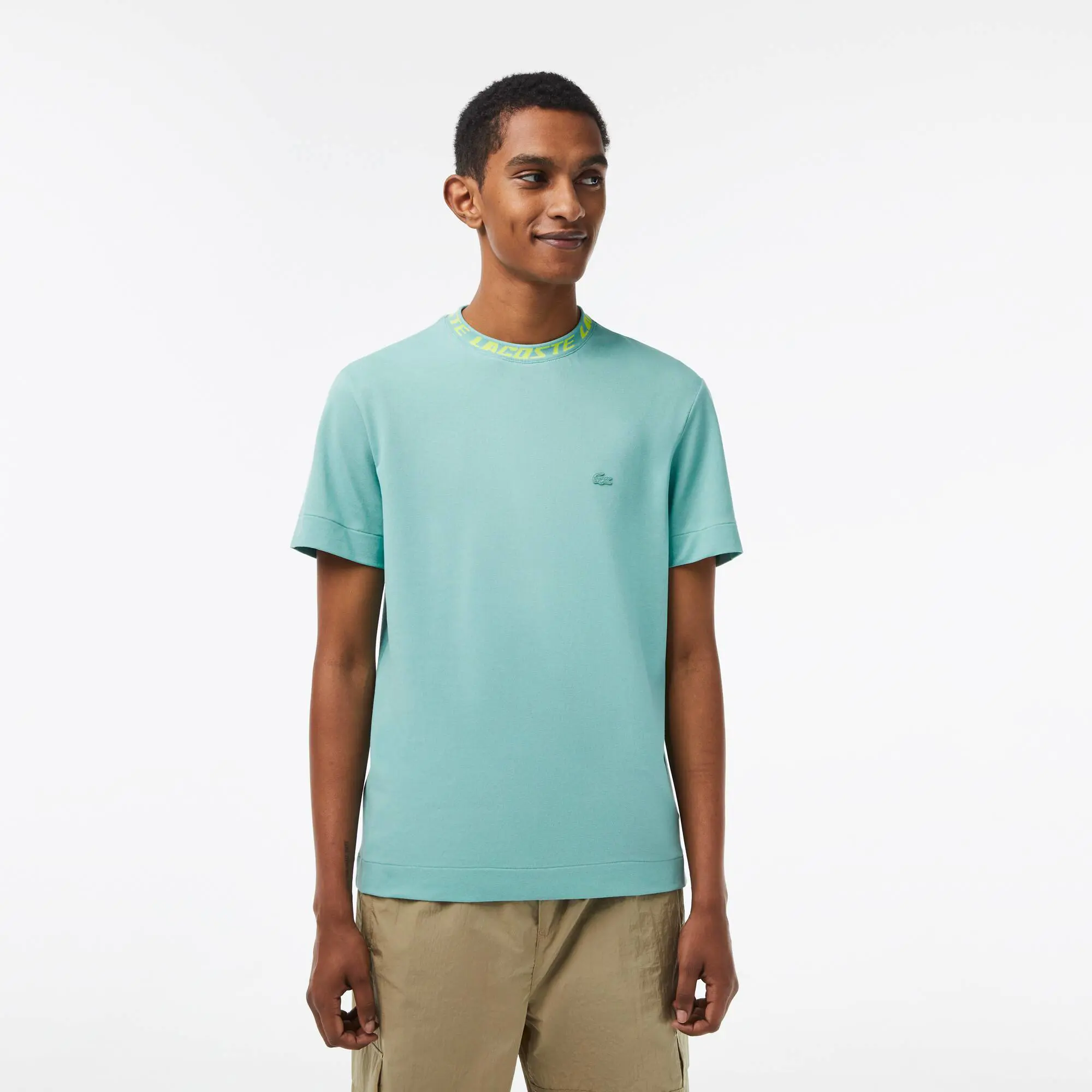 Lacoste Men's Lacoste Regular Fit Branded Collar T-shirt. 1