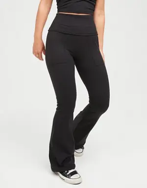 By Aerie The Hugger High Waisted Foldover Flare Legging